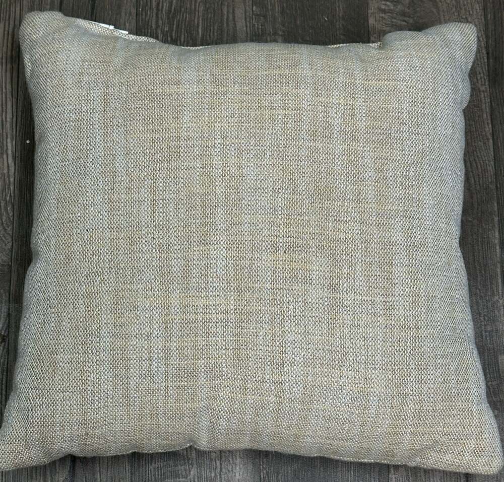 Textured Beige Woven Decorative Throw Pillow 17x17